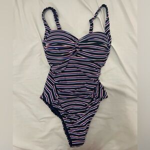 One piece red white and blue swimsuit